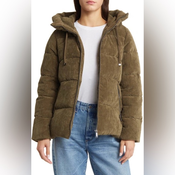 Sam Edelman Hooded corduroy Puffer Jacket XS - Picture 2 of 8